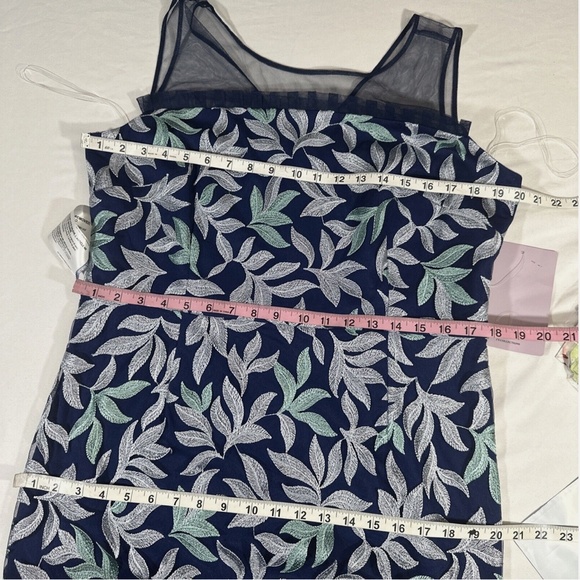 NWT JS Collections [ 14 ] Leighton Illusion Column‎ Gown in Oxford Blue G1462 - Picture 3 of 14